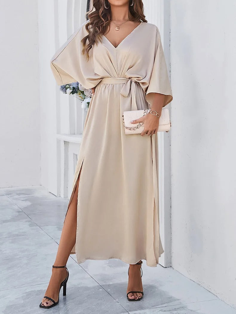 Jolie Jurk - Elegante V-Hals Stijl Jurk