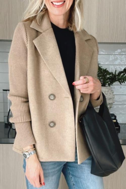 Lichtgewicht getailleerde blazer met gebreide mouwen – Casual kleding voor dames