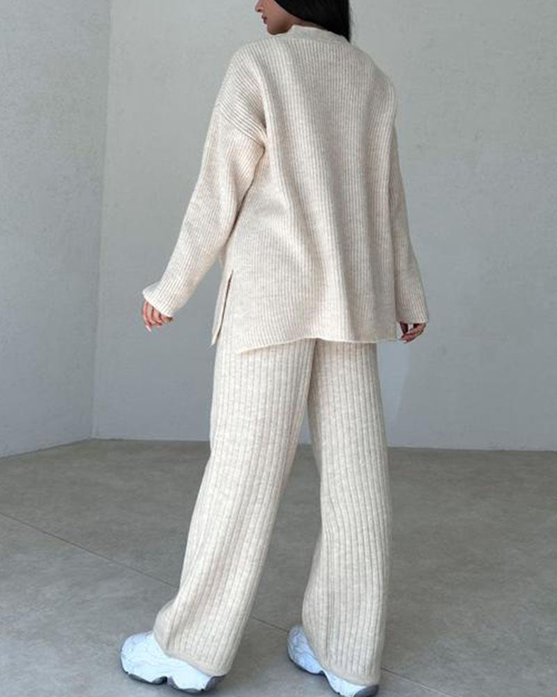 Jolie - Elegante Driedelige Gebreide en Comfortabele Set voor Dames