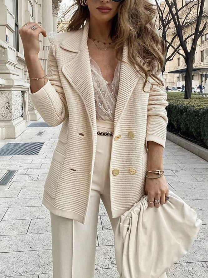Valentina - Half Lange Blazer met Gouden Knopen voor Dames