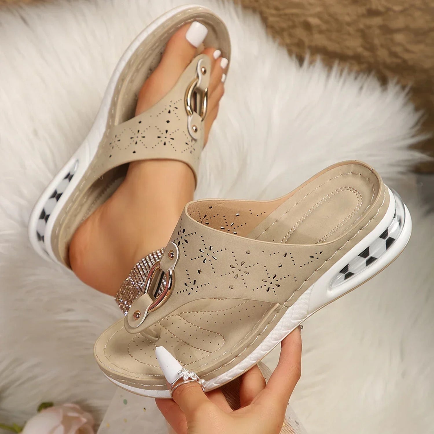 Janine - Orthopedische Slippers met Gesp – Zomer