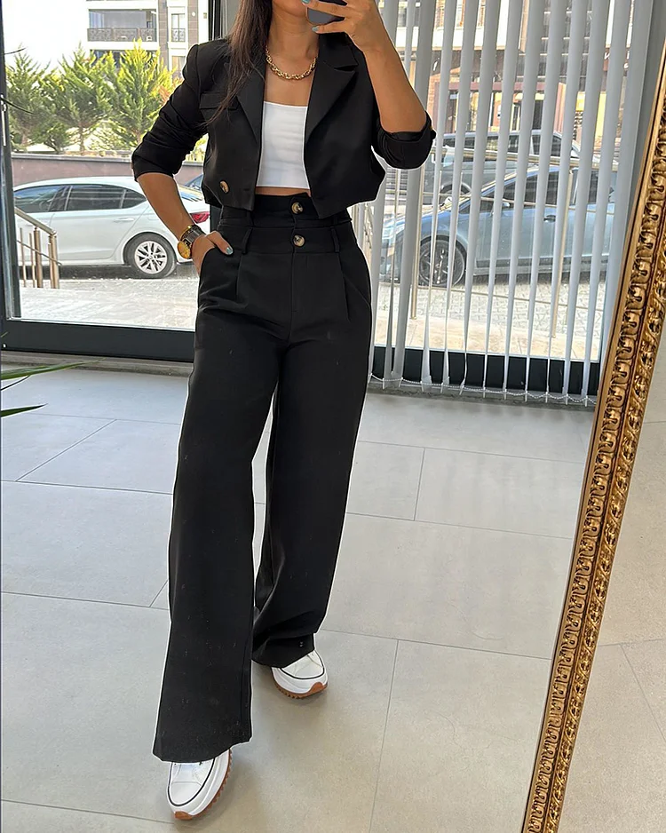 Meghan - Stijlvolle Blazer met Pantalon Tweedelige Set voor Dames