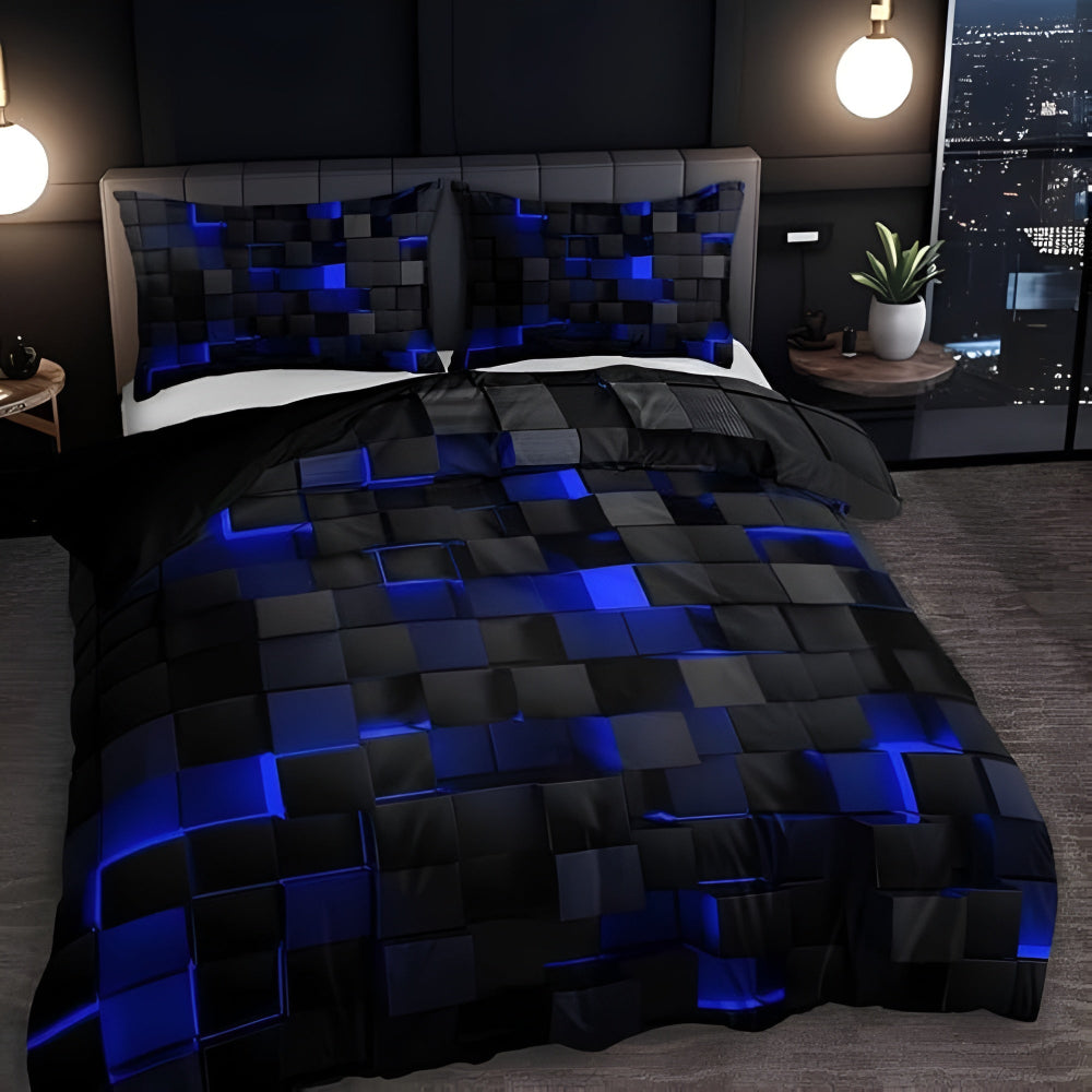 Neon 3D Raster Dekbedovertrekset - Lichtgewicht Modern Beddengoed