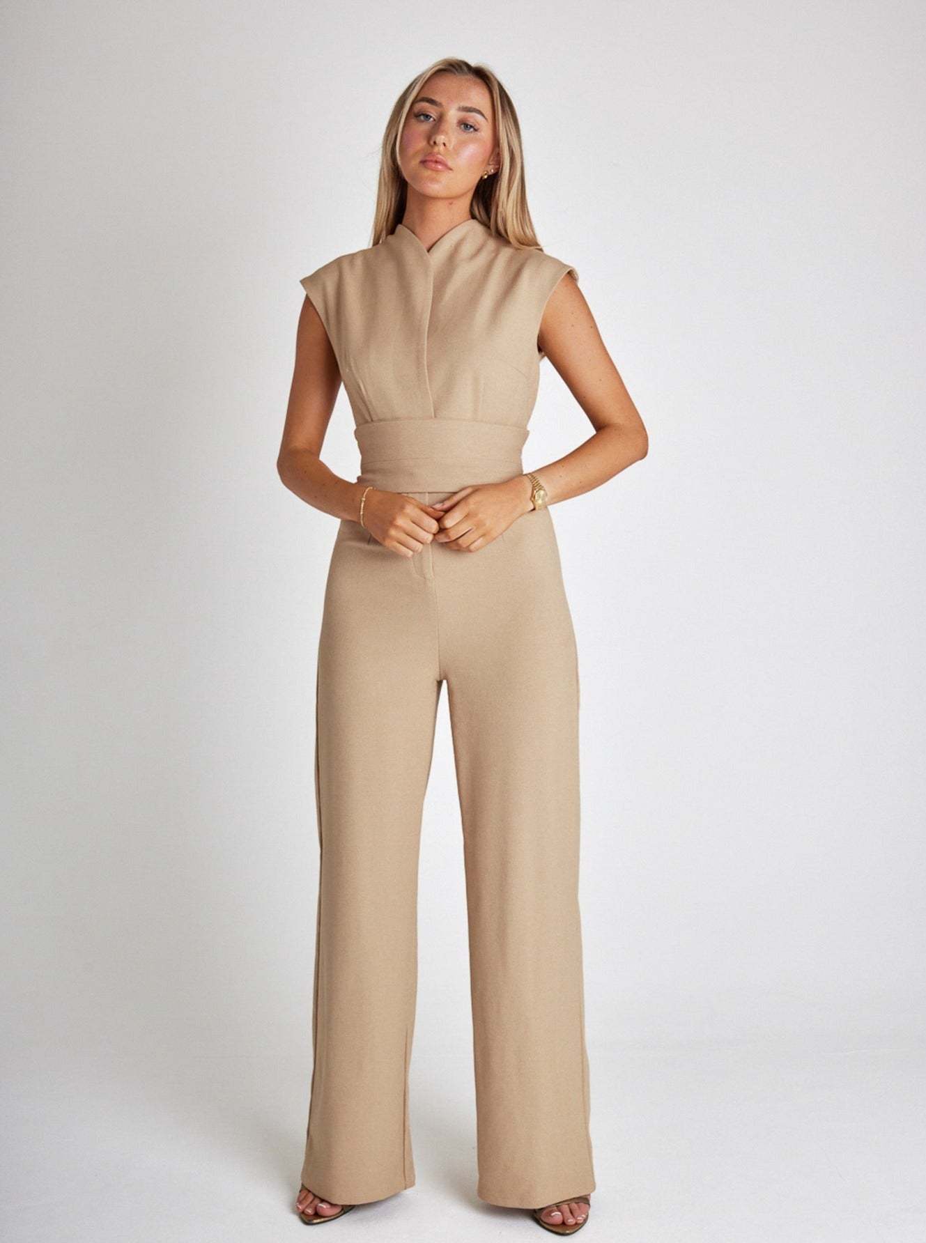 Leandra - Veelzijdig Jumpsuit met V-Hals en Wijde Pijpen voor Dames