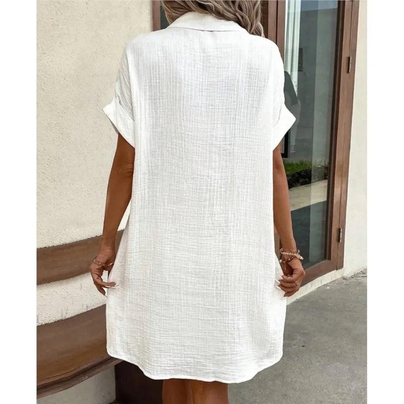 Anne - Comfortabele en Casual Zomerjurk met Korte Mouw