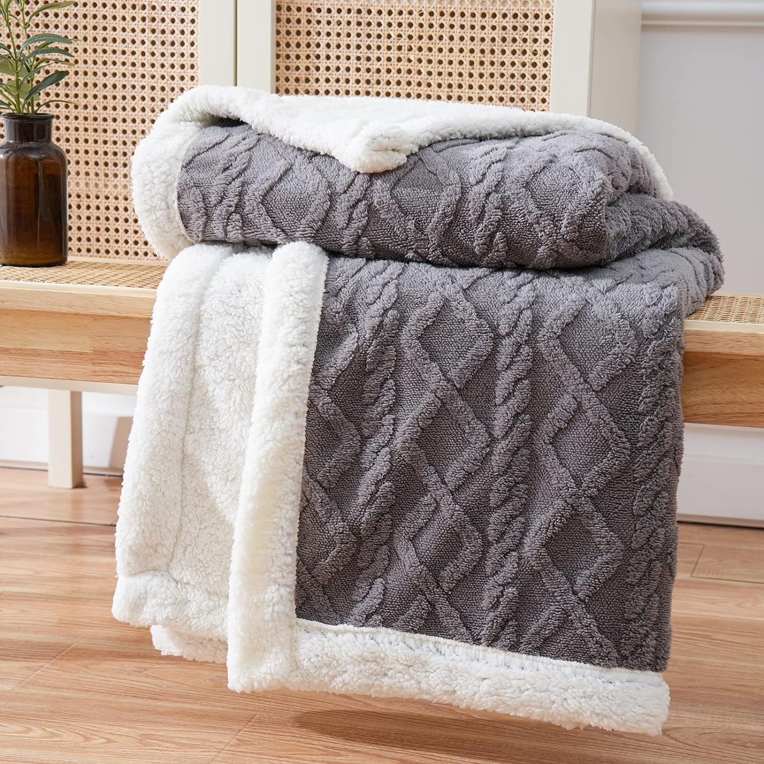 Omkeerbare Sherpa Fleece Deken – Gezellige Lichtgewicht Luxe Deken