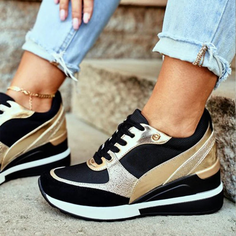 Elowen - Stijlvolle Sneakers met Hoge Zool en Veters