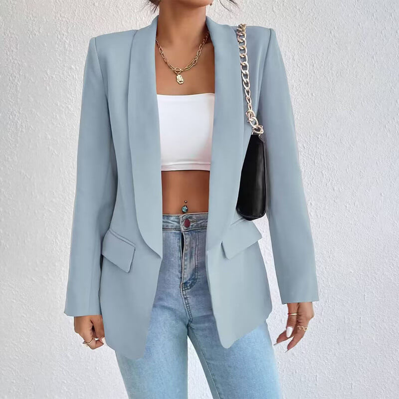 Elegante, op maat gemaakte lange blazer – Strakke dameskleding