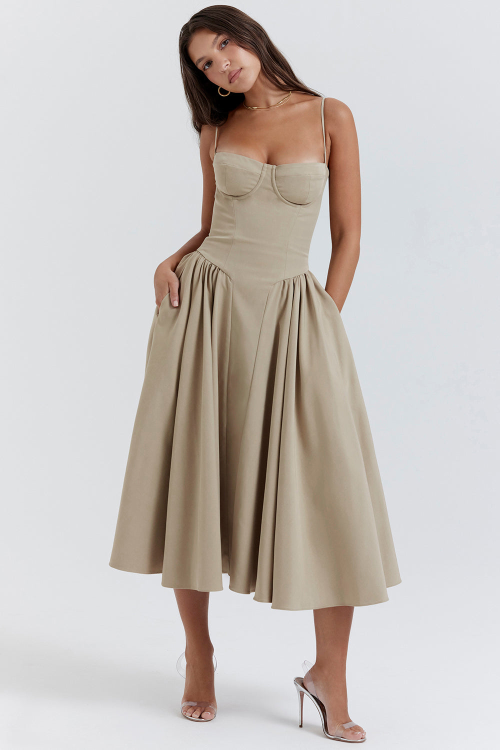 Soraya Dress - Elegante Corset Midi Jurk
