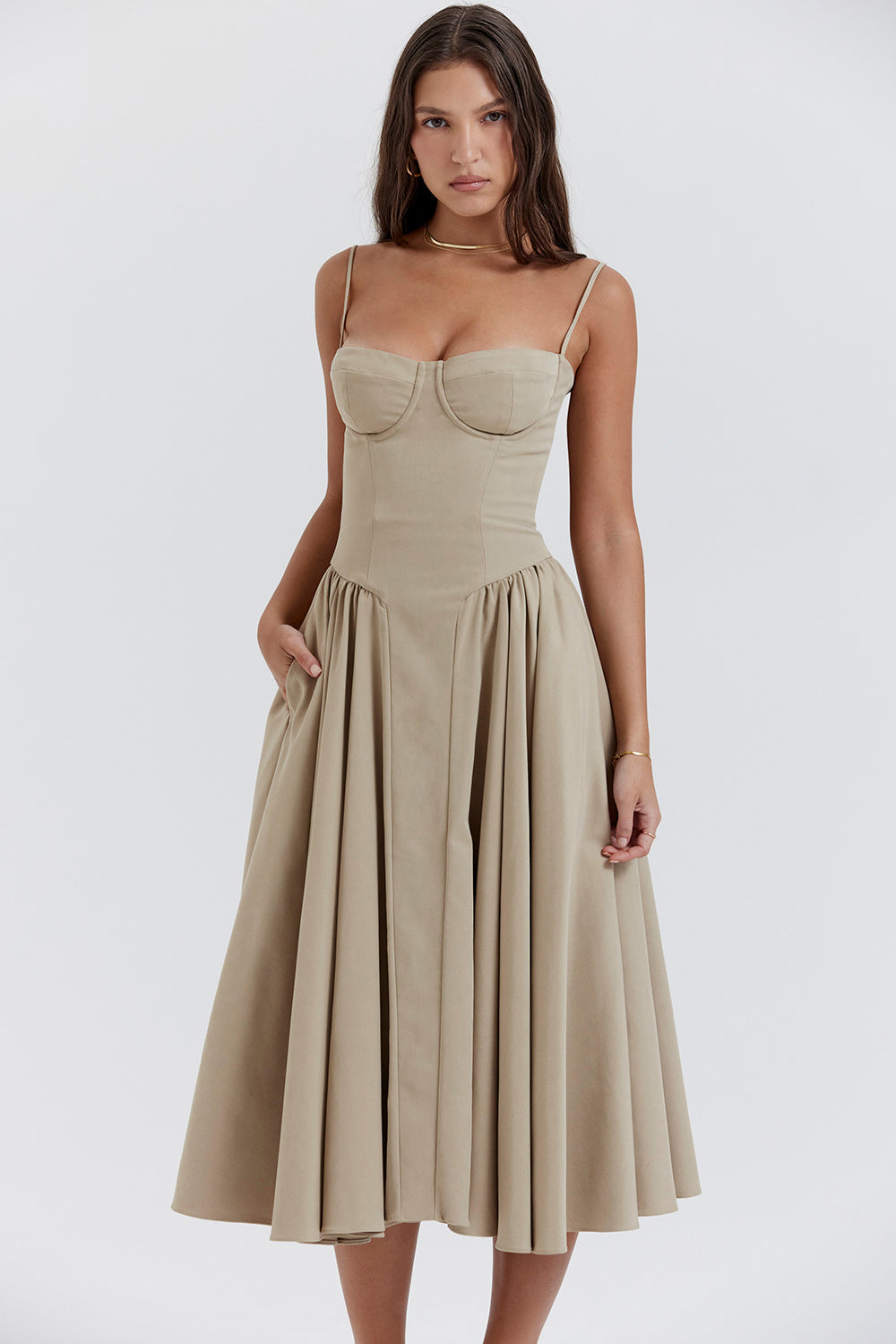 Soraya Dress - Elegante Corset Midi Jurk