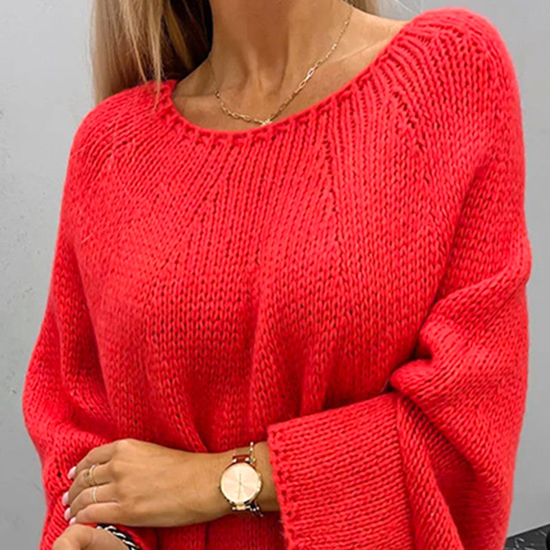 Loelle - Oversized Gebreide Trui met Ronde Hals