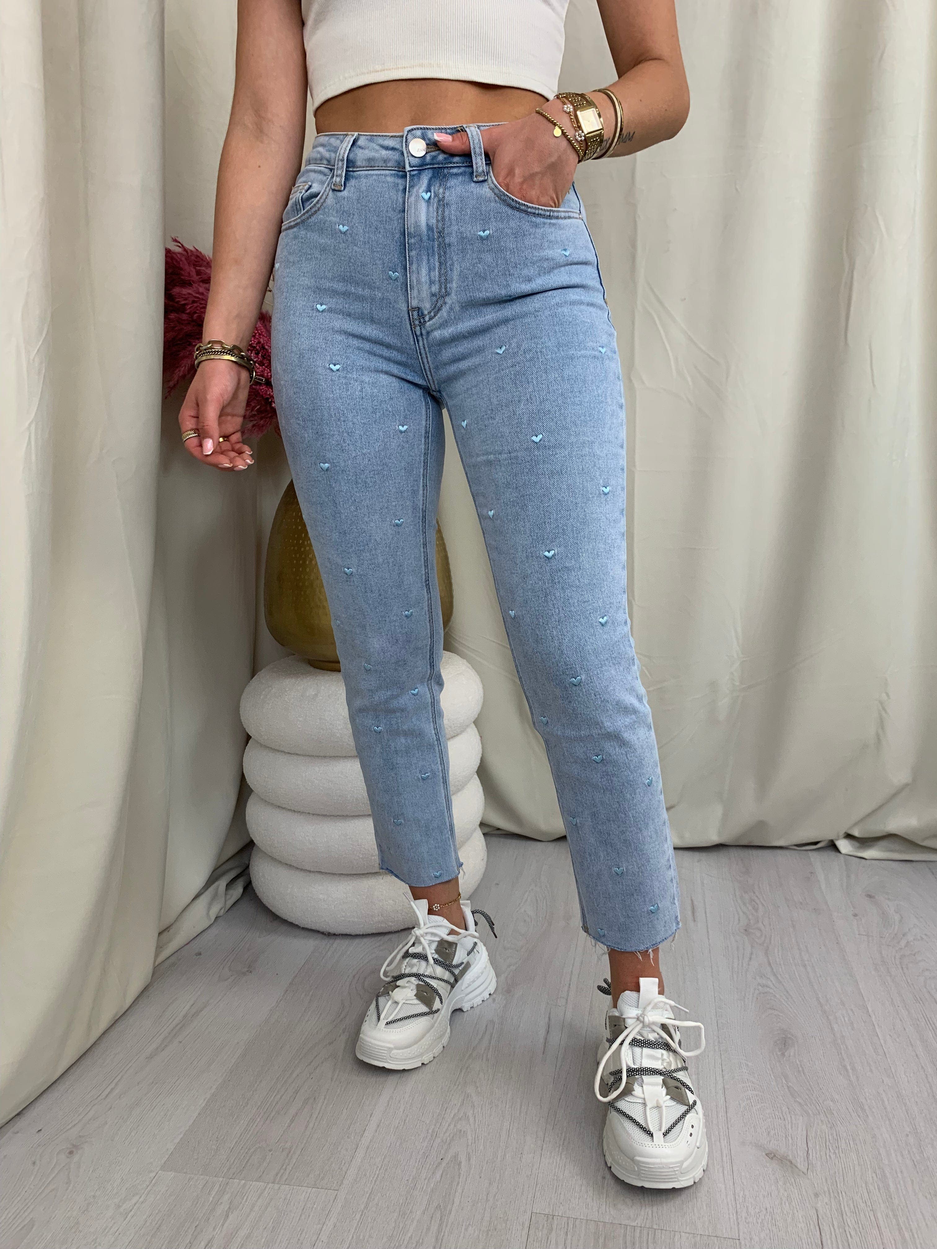 Love - Heart Jeans met Hoge Taille en Stretch