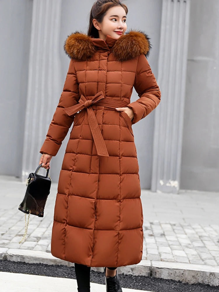 Elena - Lange Winterjas met Capuchon voor Dames