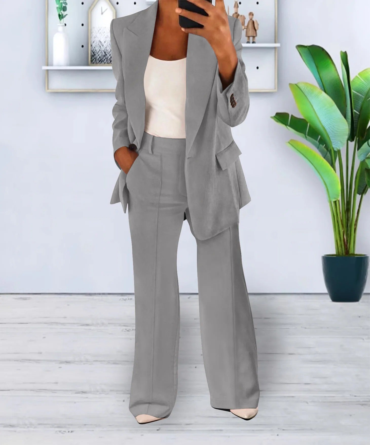 Kyra - Tweedelig Pak met Blazer en Lange Broek voor dames