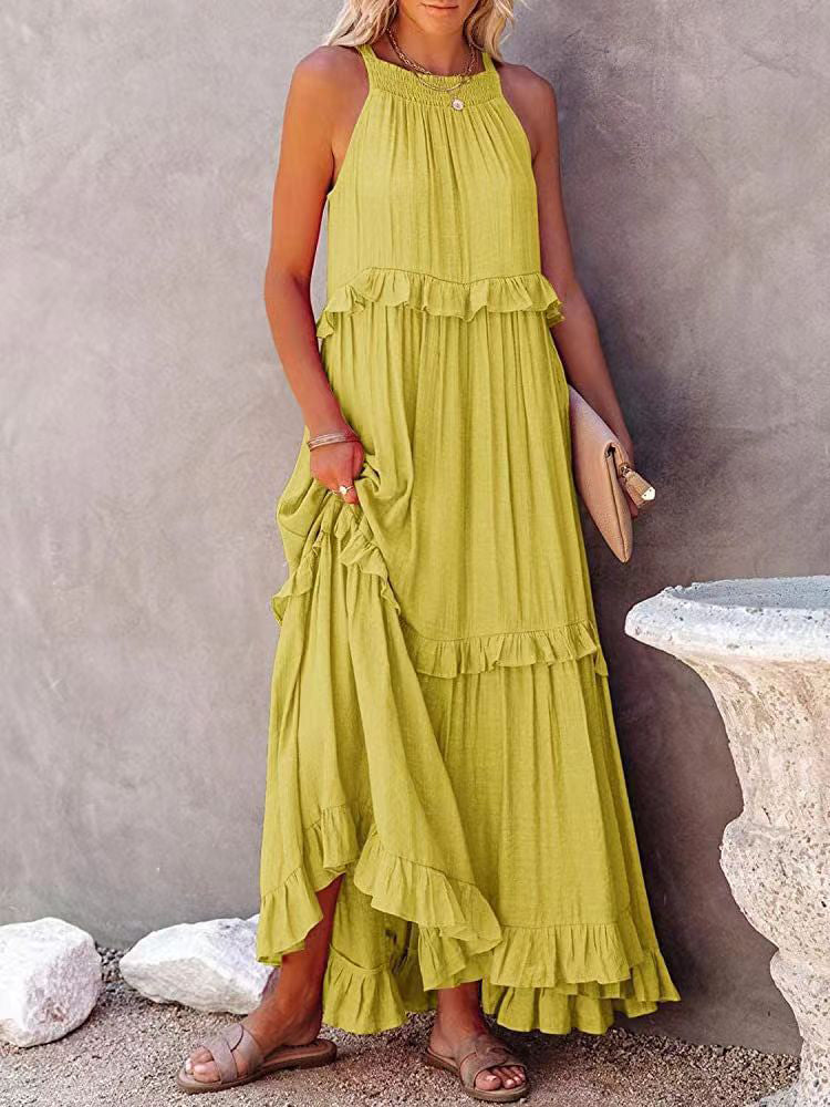 Olivia Jurk - Mouwloze Zomer Maxi Jurk