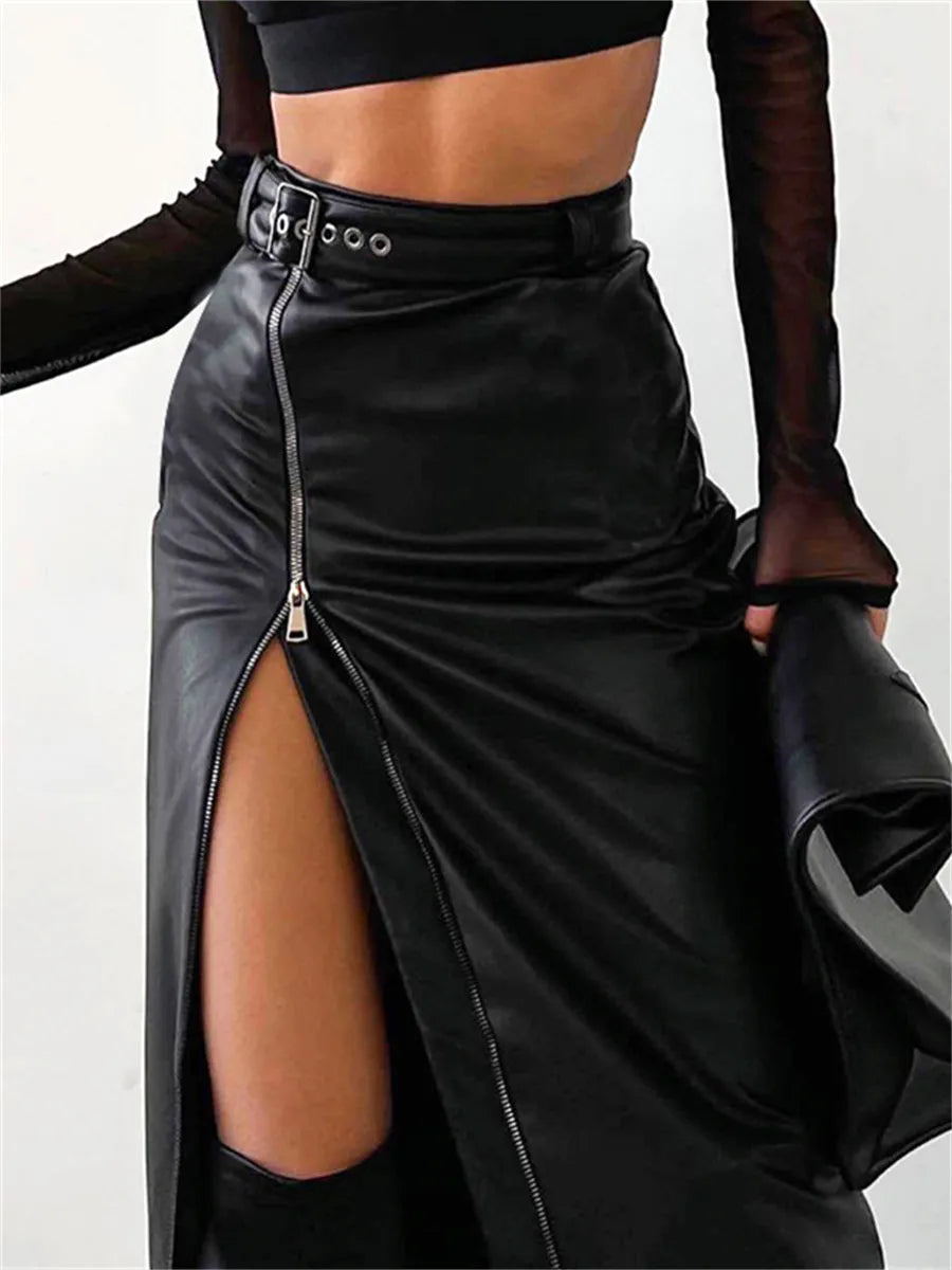 Daria - Elegante kokerrok van PU leer