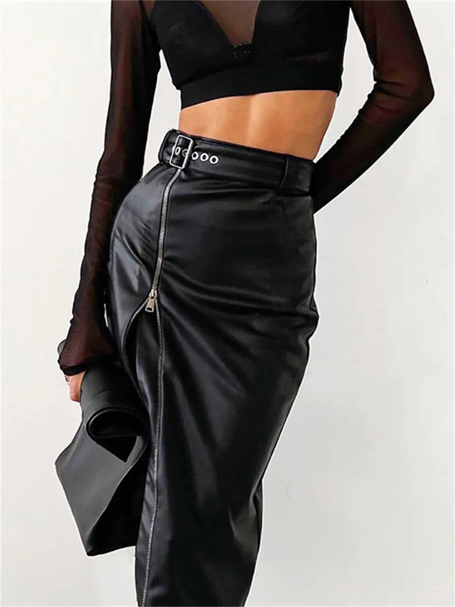 Daria - Elegante kokerrok van PU leer