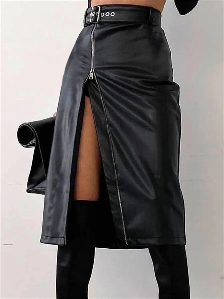 Daria - Elegante kokerrok van PU leer